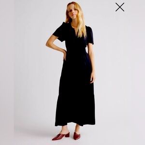 Quince Washable Black Silk Dress